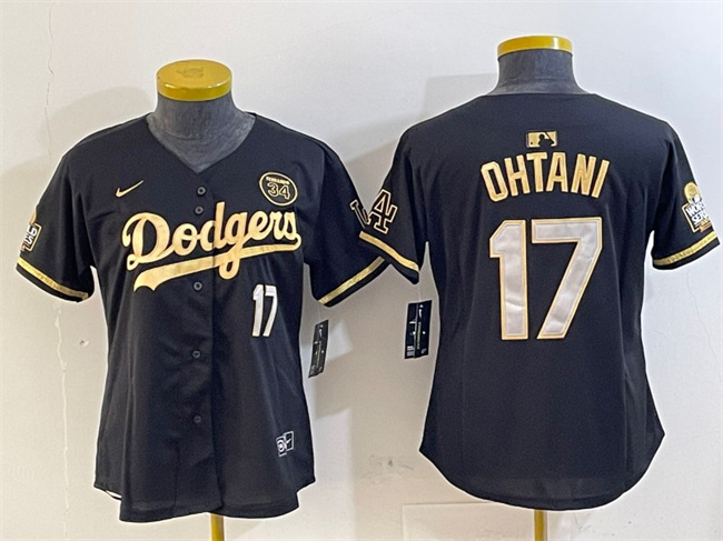 Youth Los Angeles Dodgers #17 Shohei Ohtani Black/Gold 2024 World Series With Fernando Patch Vapor Limited Stitched Baseball Jersey Youth Los Angeles Dodgers #17 Shohei Ohtani Black/Gold 2024 World Series With Fernando Patch Vapor Limited Stitched Baseball Jersey
